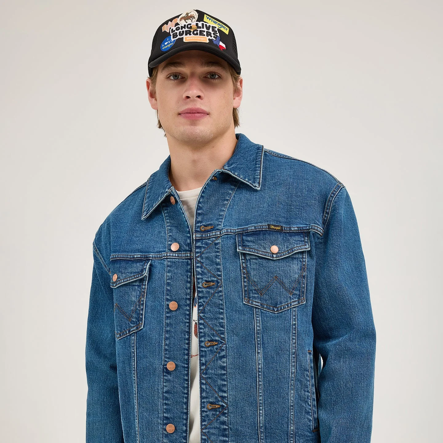 Wrangler® x Whataburger® Men's Laser Denim Jacket - Image 7