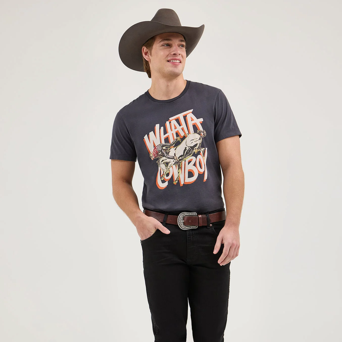 Wrangler® x Whataburger® Cowboy Graphic Black T-Shirt - Image 3